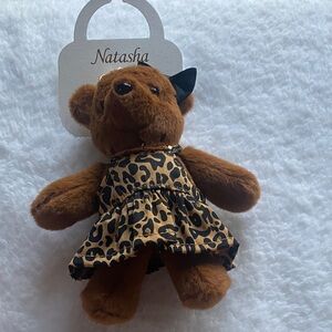 Natasha Couture Brown Teddy with Leopard Dress